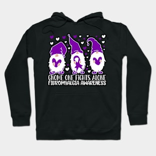 Fibromyalgia Awareness Gnome One Fights Alone Hoodie